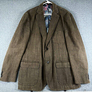Kroon Mens Brown Sport Coat Blazer 2 Button Patch Pockets Casual Jacket 40R